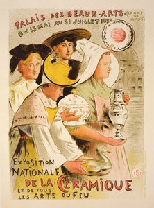 复制一张宣传“全国陶瓷展”的海报，1897年